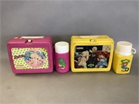 Barbie and Cabbage Patch Plastic Lunch Boxes