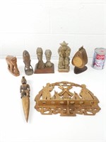 Collection de sculptures/figurines en bois