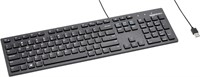(N) Amazon Basics Matte Black Wired Keyboard, US Q
