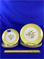 6pc Autumn gold plates