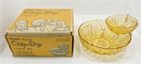 Anchor Hocking Honey Gold 3 pc chip dip