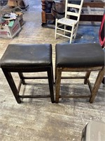 set of 2 —26 inch Wooden Bar Stools