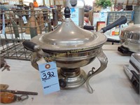 SILVER PLATE CHAFFER WITH STAND