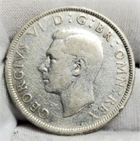 1943 G. Britain Silver Half Crown .50/14.14 G