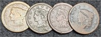 (4) Large Cents: 1848, 1850, 2-No Date