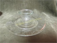 Fenton Art Glass Rose Design Fairy Lamp Base only