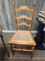 Vintage Ladder Back Cane Chair