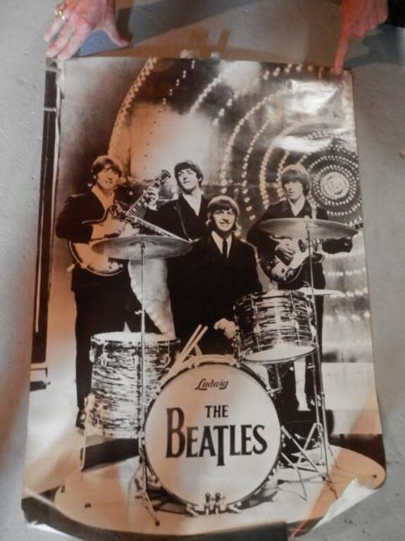 38" x 27" W Vintage Beatles Poster - tape, and tap