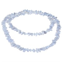 Stunning 45" Blue Lace Agate Necklace