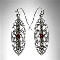 Elegant Marcasite Earrings with Filagree design