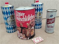T - LOT OF 4 VINTAGE BEER CANS (C35)