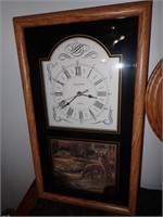 Ingraham Whitetail Clock In Oak Case -