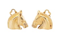 Hermes Horse Heads Clip-On Earrings
