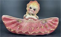 Vintage Japan Pink Dress Doll Planter