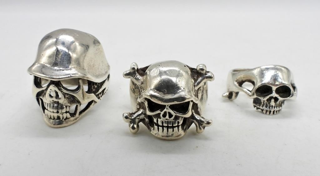 3 SKELETON "MEXICO" 925 RINGS