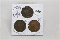 1900/01/02VF Indian Head Cent