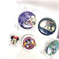 Disney Button Pin Lot: 6 Pin Trading +