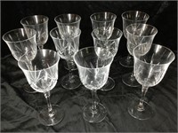 11 crystal wine glasses