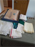 ELECTRIC BLANKET,  HAND TOWELS, LINEN TABLECLOTH,