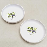 Pair of olive oil dipping plates melamine