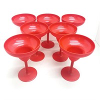 Seven margarita cups red plastic