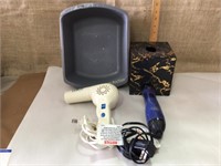 Decorating tissue box holder, Conair blow dryer