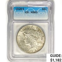 1928-S Silver Peace Dollar ICG MS63