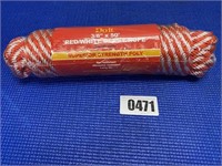 3/8"x50' Red/White Derby Rope Superior Strength