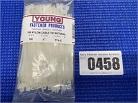 100 18# Nylon Cable Tie Natural 4"