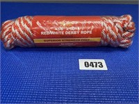 3/8"x50' Red/White Derby Rope Superior Strength