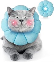Cat Cone Collar Soft - Cute Blue Flower Cat Recove