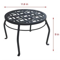 allen + roth 9-in Black Outdoor Round Steel Plant