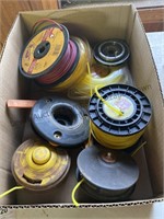 Box lot various size, string trimmer heads,