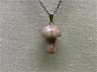 Mushroom Gemstone Healing  Charm and Necklace