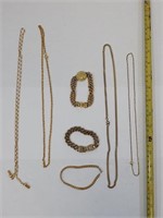 7 Gold Plated Chain, Bracelets, Necklaces