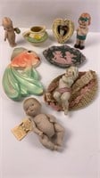 Assorted ceramics bisque figurines