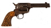 Colt Model 1873 SAA .45 Stag Grips in Gun Belt
