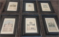 5x7" Architectural Prints Set of Six