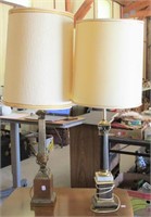 Pair of Wood & Metal Table Lamps