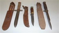 3 Hunting Knives in Sheaths