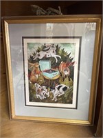 Whimsical Bunny Art Print Framed