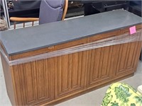 Granite top buffet with walnut finish