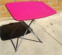 Adjustable Pink Folding Table 26 x 18 x 28
