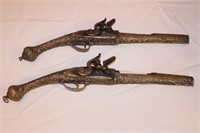 Pair of Replica Flintlock Pistols, 17"L