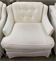 Satin Upholstered Armchair with Tufted Back