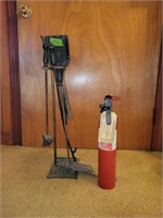 Fire place tools set & fire extinguisher