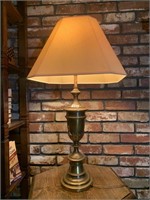 BRASS STIFFEL LAMP W/ SHADE