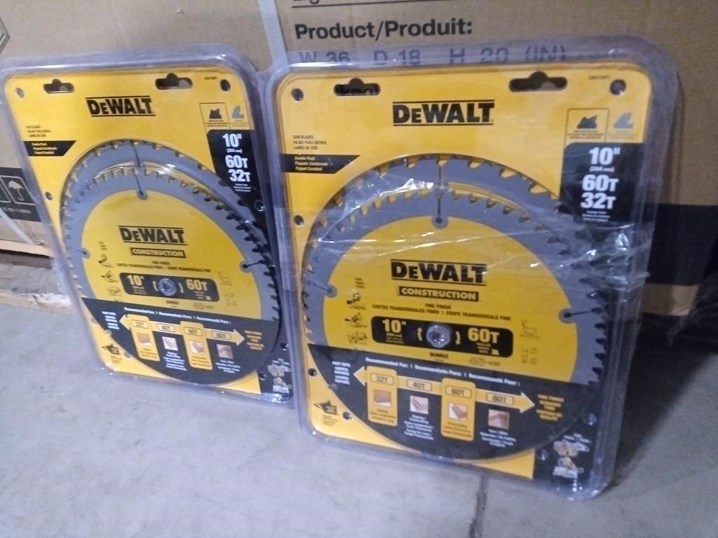 (2) Dewalt 10" Saw Blade Combo Packs