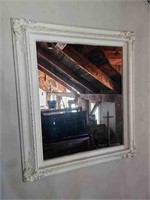 Victorian White Painted Hall Mirror