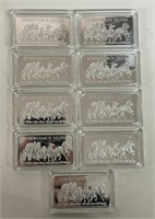 (9) 1oz SILVER STAGECOACH BARS